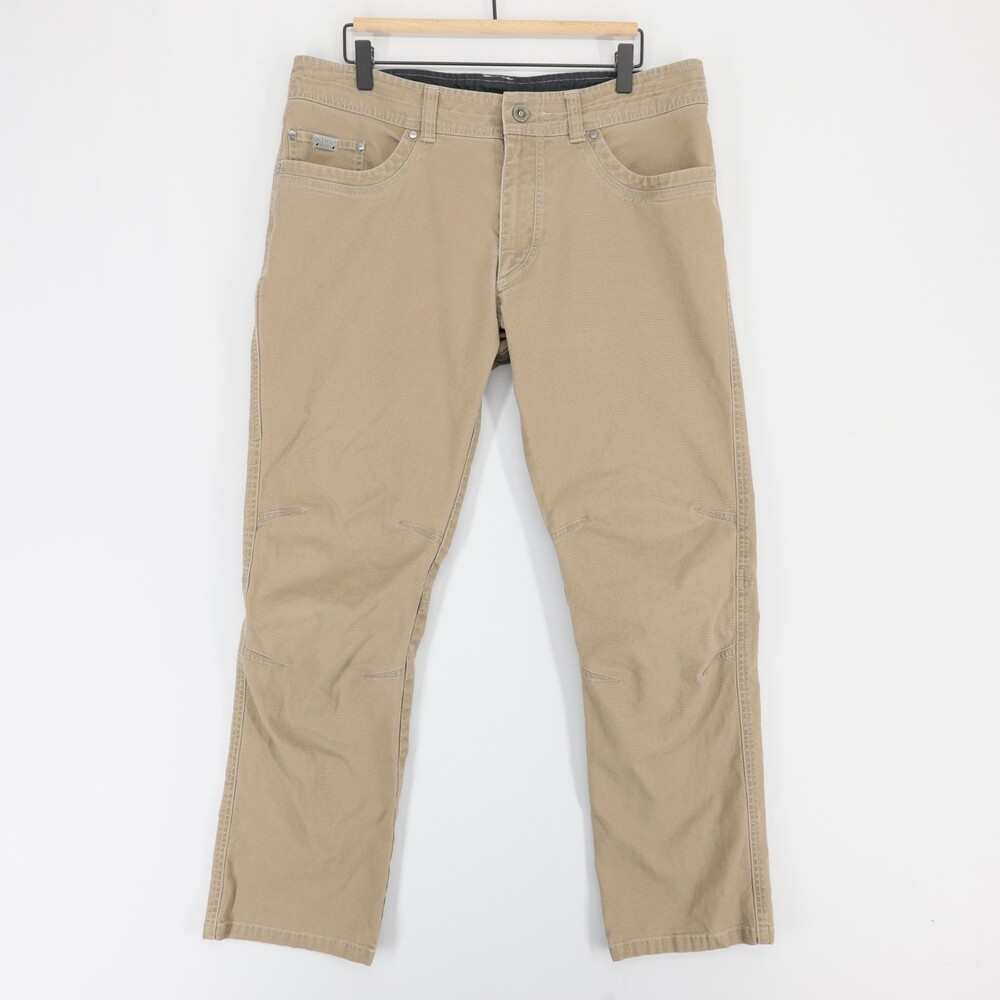 Kuhl Kanvus Jeans Mens 36x32 Khaki Klassik Fit Stretch Canvas Hiking Work